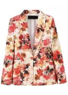 Rosewe Enchanting Long Sleeve Print Design Turndown Collar Autumn Blazer