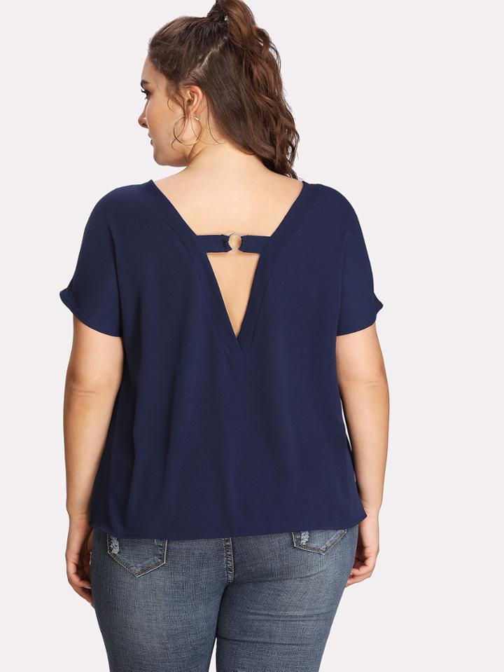 Shein O-ring V Back Top