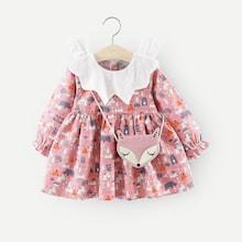 Shein Girls Ruffle Trim Cartoon Print Dress