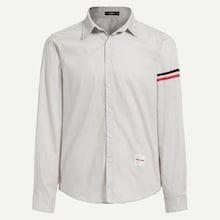 Shein Men Striped Trim Sleeve Shirt