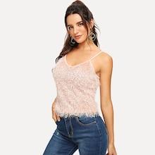 Shein Layered Fringe Trim Cami Top