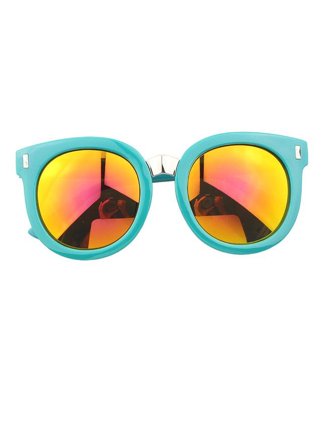 Shein Green Round Large Sunglasses