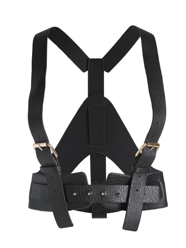 Shein Black Buckle Faux Leather Corset Belt