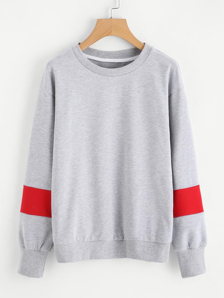 Shein Cut And Sew Sleeve Drop Shoulder Sweatshirt