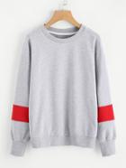 Shein Cut And Sew Sleeve Drop Shoulder Sweatshirt