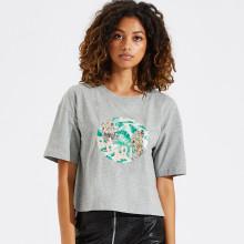 Shein Heather Grey Graphic T-shirt