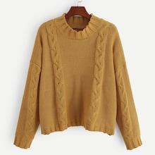 Shein Plus Drop Shoulder Cable Knit Sweater