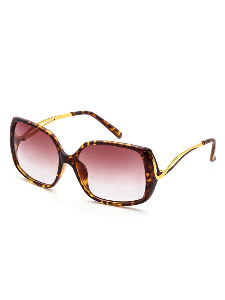 Shein Leopard Print Frame Large Lens Sunglasses