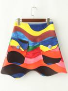 Shein Multicolor Pockets Zipper Skirt