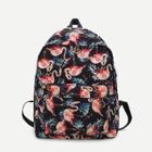 Shein Flamingo Print Canvas Backpack