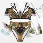 Shein Mixed Print Strappy Two Piece Swimwear