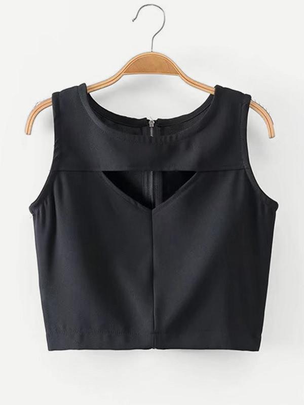 Shein Triangle Cutout Crop Tank Top