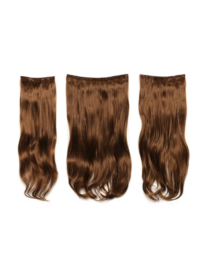 Shein Golden Brown Clip In Soft Wave Hair Extension 3pcs