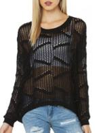 Rosewe Laconic Long Sleeve Round Neck Black Sweaters For Autumn