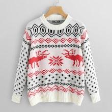 Shein Geo & Animal Pattern Sweater