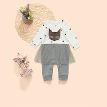 Shein Baby Cartoon Print Contrast Mesh Jumpsuit