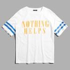 Shein Men Letter & Striped Tunic Tee