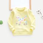 Shein Toddler Girls Pom Pom Detail Cat Pattern Sweatshirt