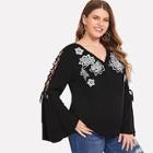 Shein Plus Embroidered Decoration Blouse