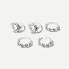 Shein Floral Decorated Ring Set 5pcs