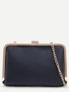 Shein Black Clip Frame Purse With Chain