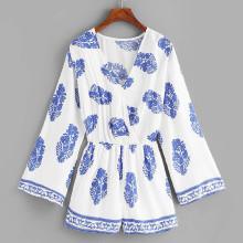 Shein V Neckline Geo Print Romper