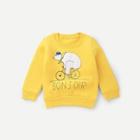 Shein Toddler Girls Letter And Cartoon Print Sweatshirt