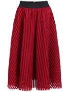 Shein Red Hollow Vertical Stripe Skirt