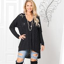 Shein Dip Hem V-neck Jumper