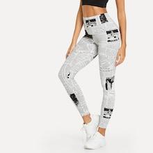 Shein Newspaper Print Leggings
