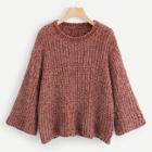 Shein Round Neck Bell Sleeve Jumper