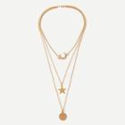 Shein Moon & Star Layered Chain Necklace