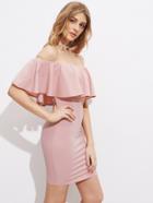 Shein Flounce Trim Off Shoulder Dress