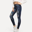 Shein Ripped Faded Wash Jeans