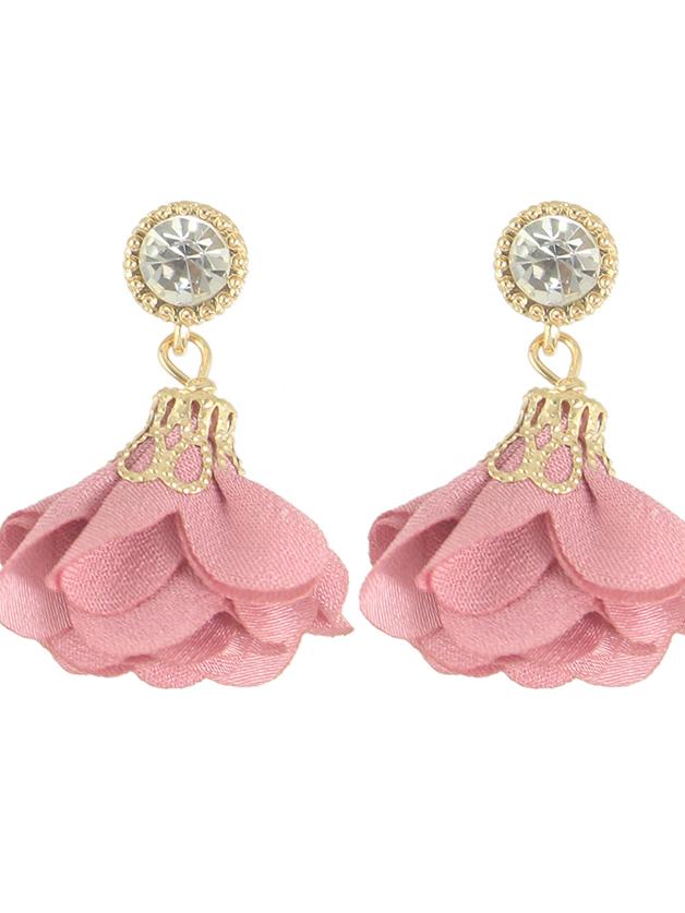 Shein Pink Women Jewelry Flower Drop Earrings