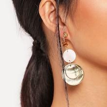 Shein Layered Disc & Circle Drop Earrings