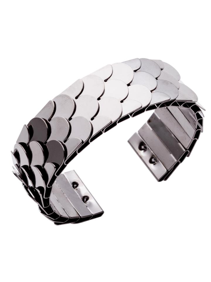 Shein Silver Plated Fish Scale Open Wrap Cuff