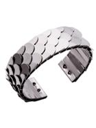 Shein Silver Plated Fish Scale Open Wrap Cuff