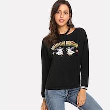 Shein Cut Out Letter Print Sweatshirt