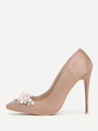 Shein Faux Pearl Pointed Toe Stiletto Heels
