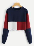 Shein Cut And Sew Crop Sweatshirt