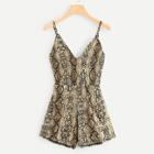 Shein Lace Up Back Snakeskin Jumpsuit