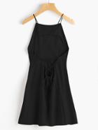 Shein Criss Cross Lace Up Open Back Cami Dress