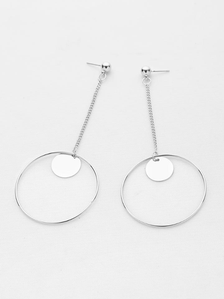 Shein Sequin And Circle Drop Earrings