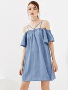 Shein Strappy Detail Chambray Dress