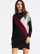 Shein Cut And Sew Color Block Tee Dress
