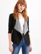 Shein Black Shawl Collar Zipper Coat