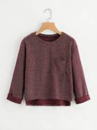 Shein High Low Cuffed Slub Tee