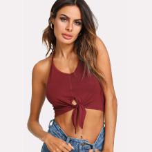 Shein Knot Front Halter Top