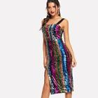 Shein Thick Strap Sequin Dress